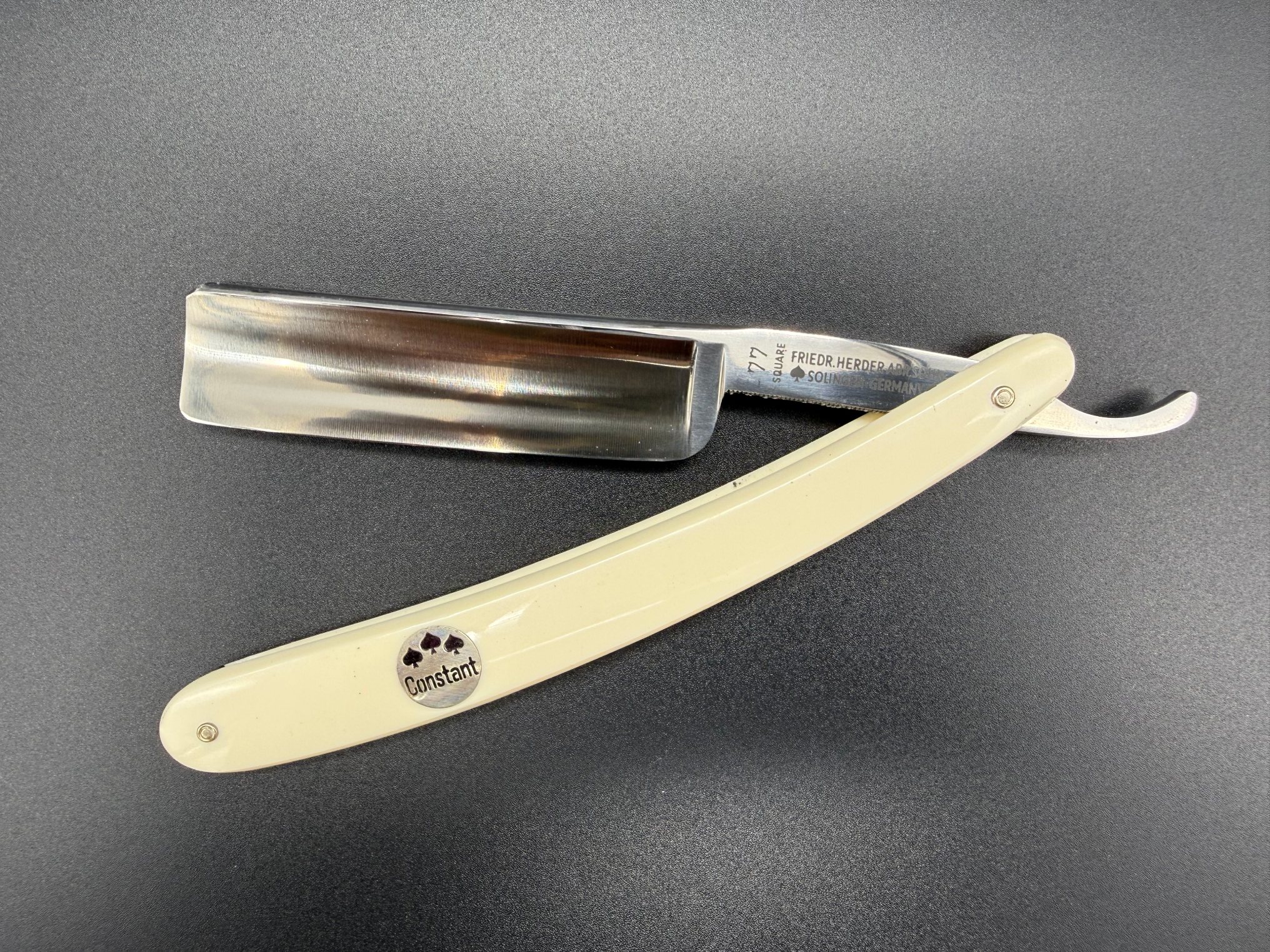 NOS Friedr. Herder & Son, Solingen, Germany, Square 77, Stainless Steel
